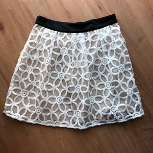 Embroidered white flower skirt